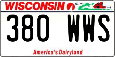 WI license plate 380WWS