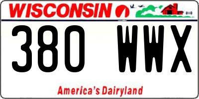 WI license plate 380WWX