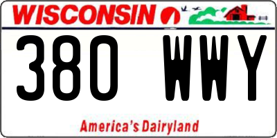 WI license plate 380WWY