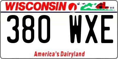WI license plate 380WXE