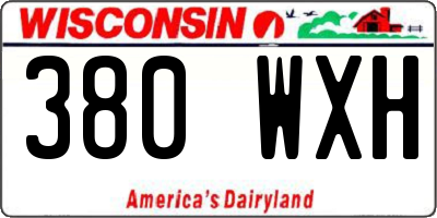 WI license plate 380WXH