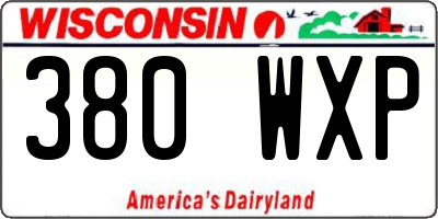 WI license plate 380WXP