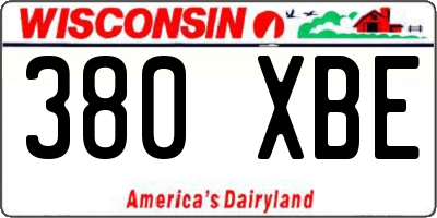 WI license plate 380XBE