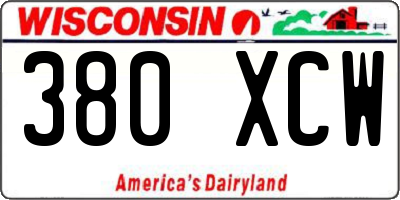 WI license plate 380XCW