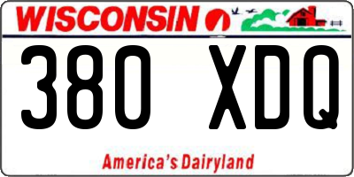 WI license plate 380XDQ