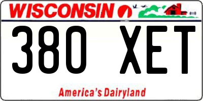 WI license plate 380XET