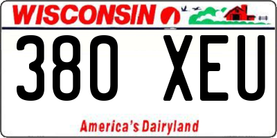 WI license plate 380XEU