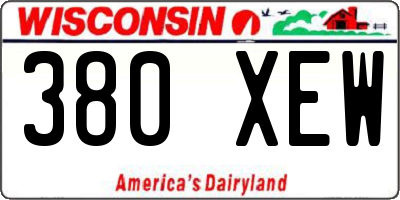 WI license plate 380XEW