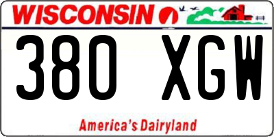WI license plate 380XGW
