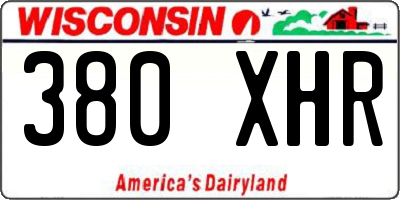 WI license plate 380XHR