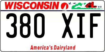 WI license plate 380XIF