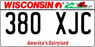 WI license plate 380XJC