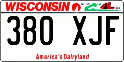 WI license plate 380XJF
