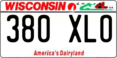 WI license plate 380XLO