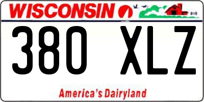 WI license plate 380XLZ