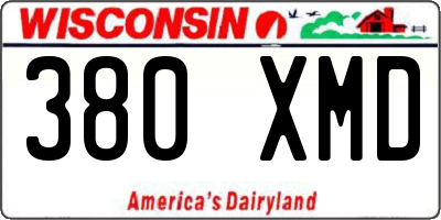 WI license plate 380XMD
