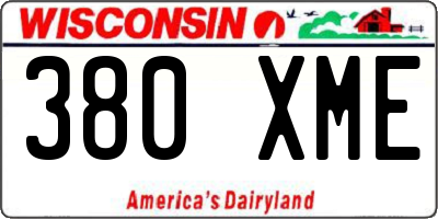 WI license plate 380XME