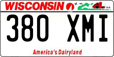 WI license plate 380XMI