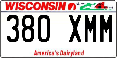 WI license plate 380XMM