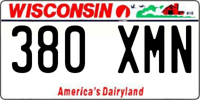 WI license plate 380XMN