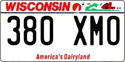 WI license plate 380XMO