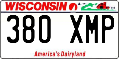 WI license plate 380XMP