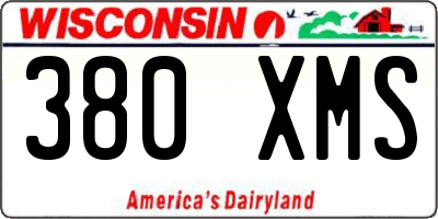 WI license plate 380XMS