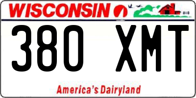 WI license plate 380XMT