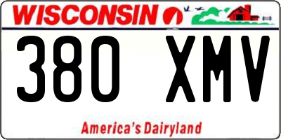 WI license plate 380XMV