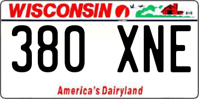WI license plate 380XNE