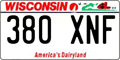 WI license plate 380XNF