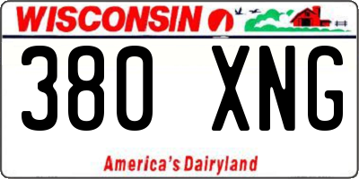 WI license plate 380XNG