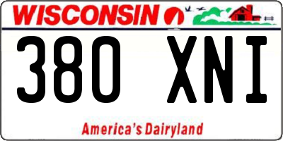 WI license plate 380XNI