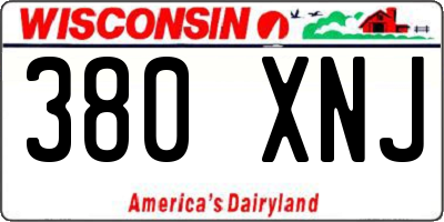 WI license plate 380XNJ