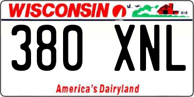 WI license plate 380XNL