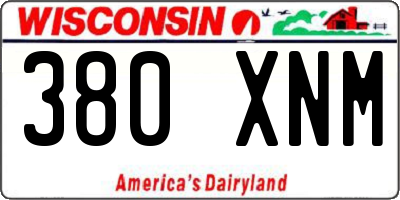 WI license plate 380XNM