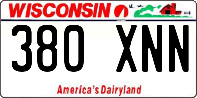 WI license plate 380XNN