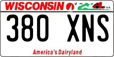 WI license plate 380XNS
