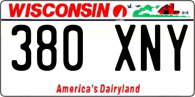 WI license plate 380XNY