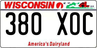 WI license plate 380XOC