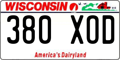 WI license plate 380XOD