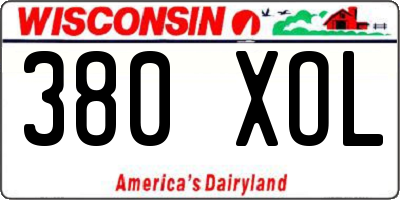 WI license plate 380XOL