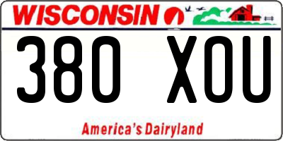 WI license plate 380XOU