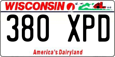 WI license plate 380XPD