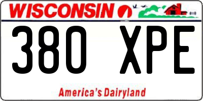 WI license plate 380XPE