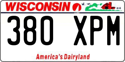 WI license plate 380XPM