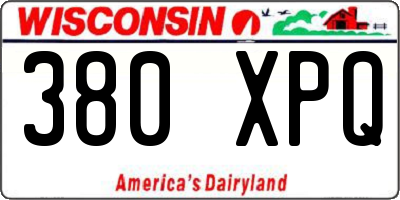 WI license plate 380XPQ