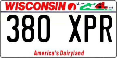 WI license plate 380XPR