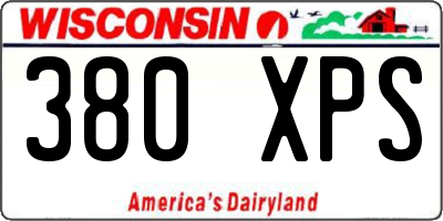 WI license plate 380XPS