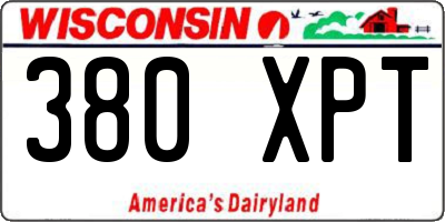 WI license plate 380XPT